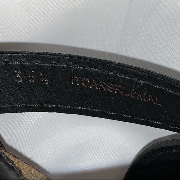 BURBERRY size 35.5 black leather WARLOW nova check STRAPPY PLATFORM SANDALS - Picture 2 of 16